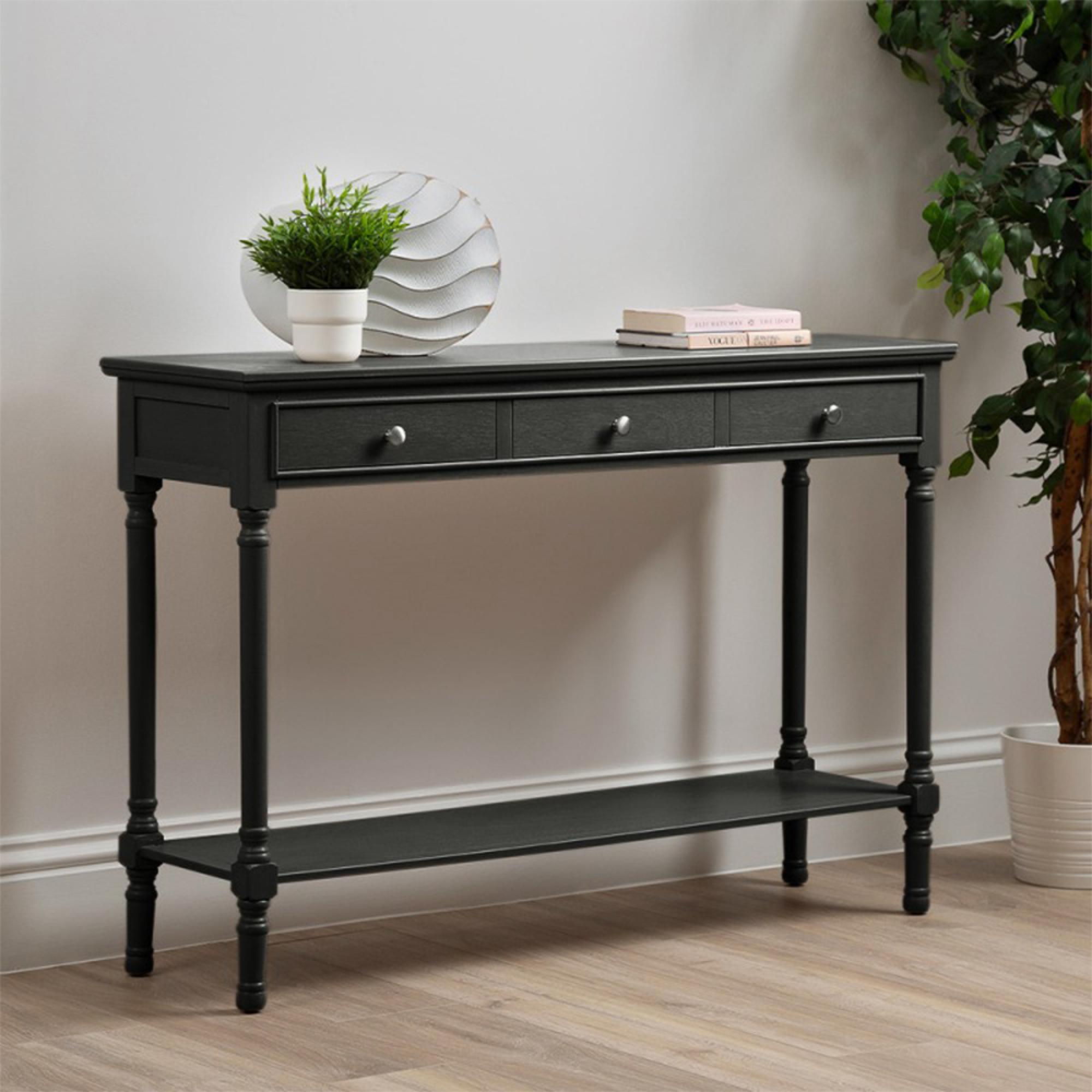 Delta Console Table - 3 Drawer - Grey