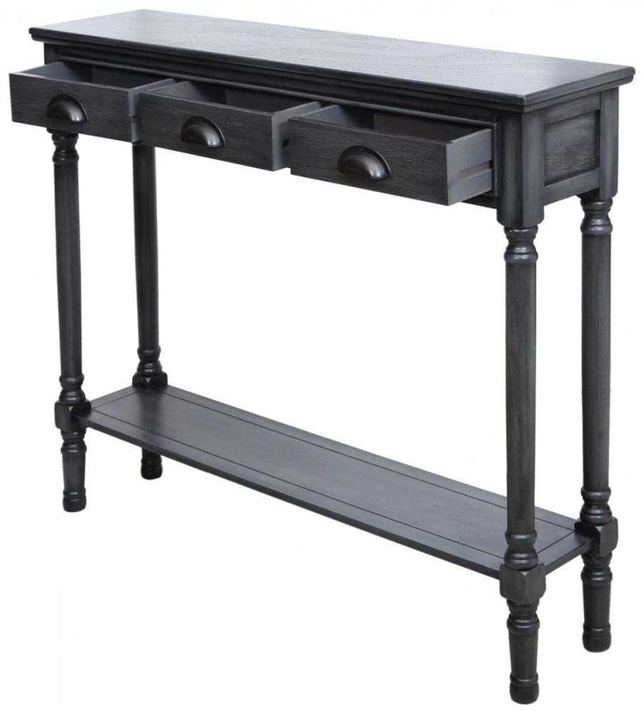 Delta Console Table - 3 Drawer - Grey