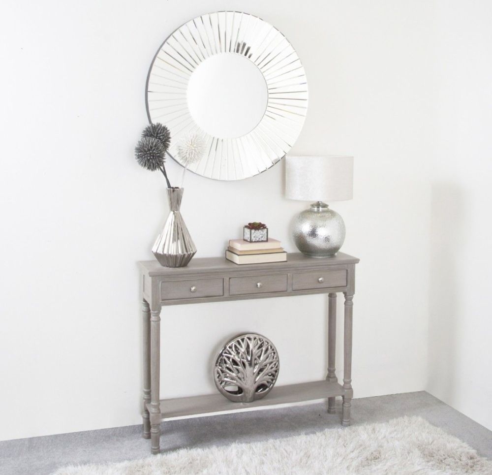 Delta Console Table - Taupe - 3 Drawer