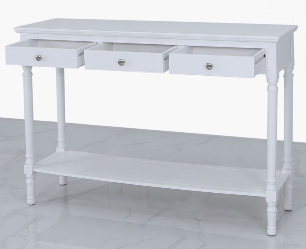 Delta Console Table - 3 Drawer - White