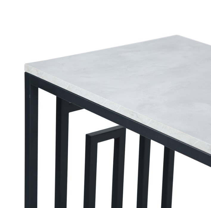 Devon Console Table - Grey Wood and Black