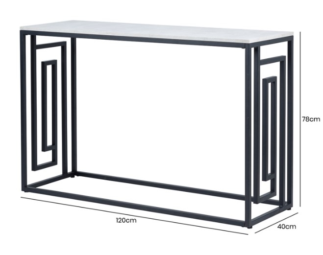 Devon Console Table - Grey Wood and Black