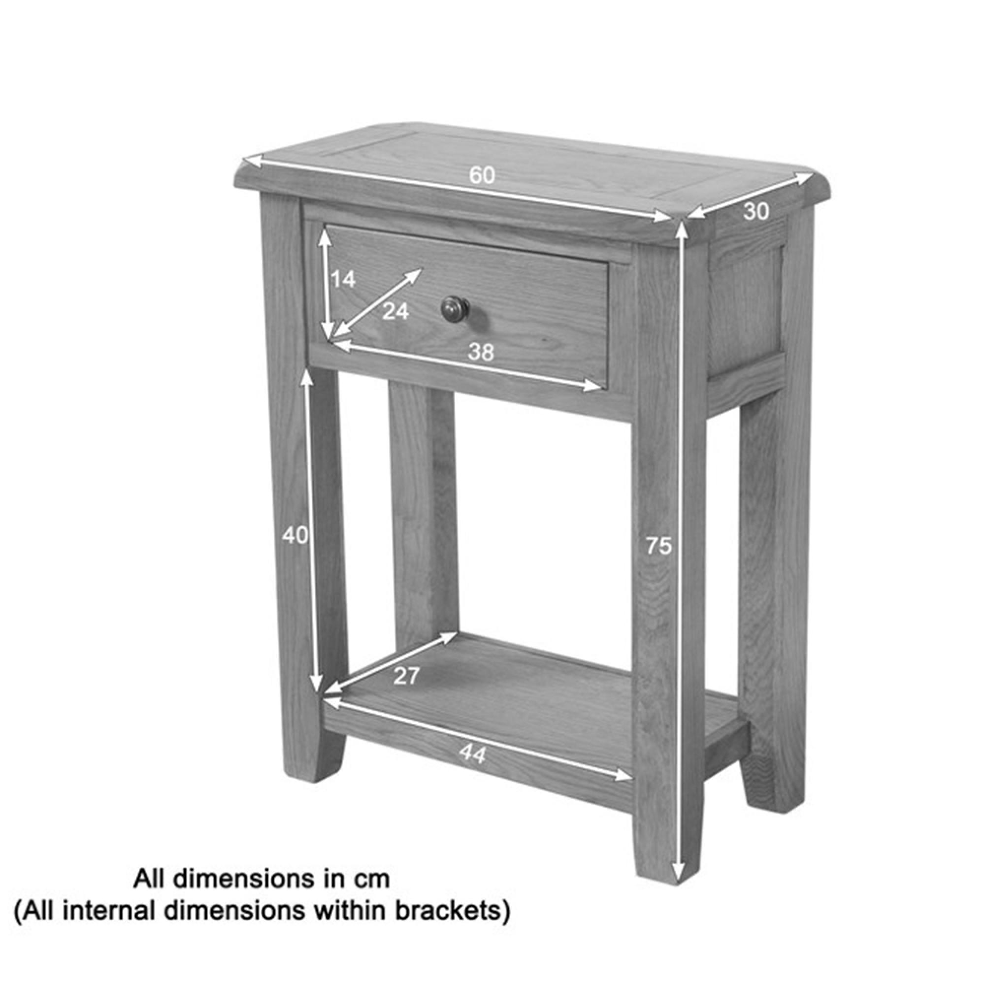 Dorset Console Table - 1 Drawer - Oak