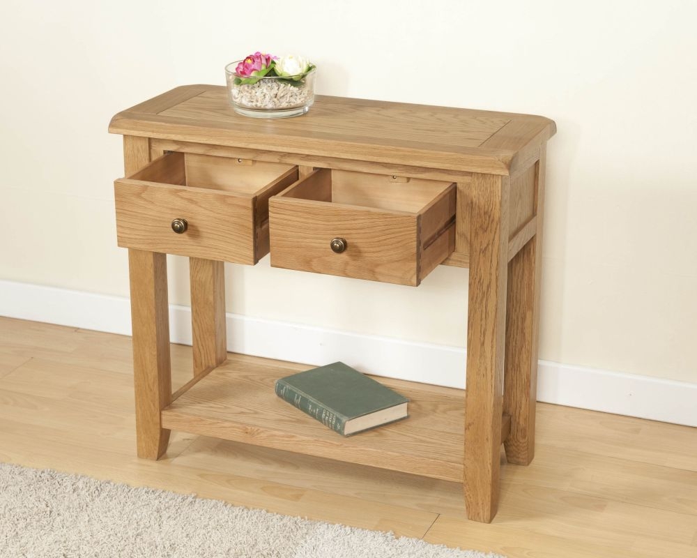 Dorset Console Table - 2 Drawer - Oak