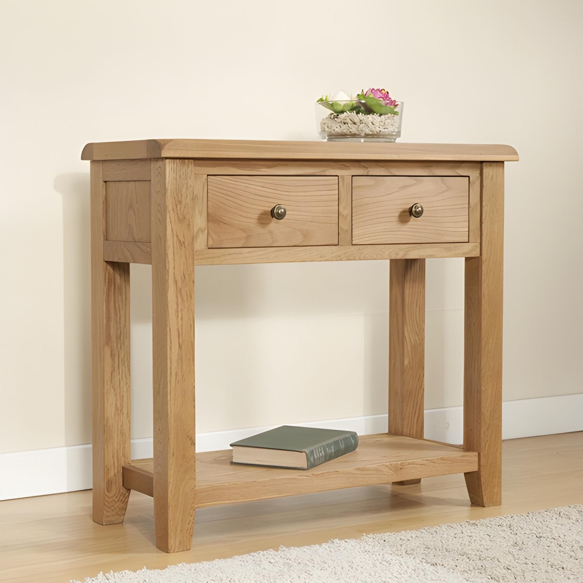 Dorset Console Table - 2 Drawer - Oak