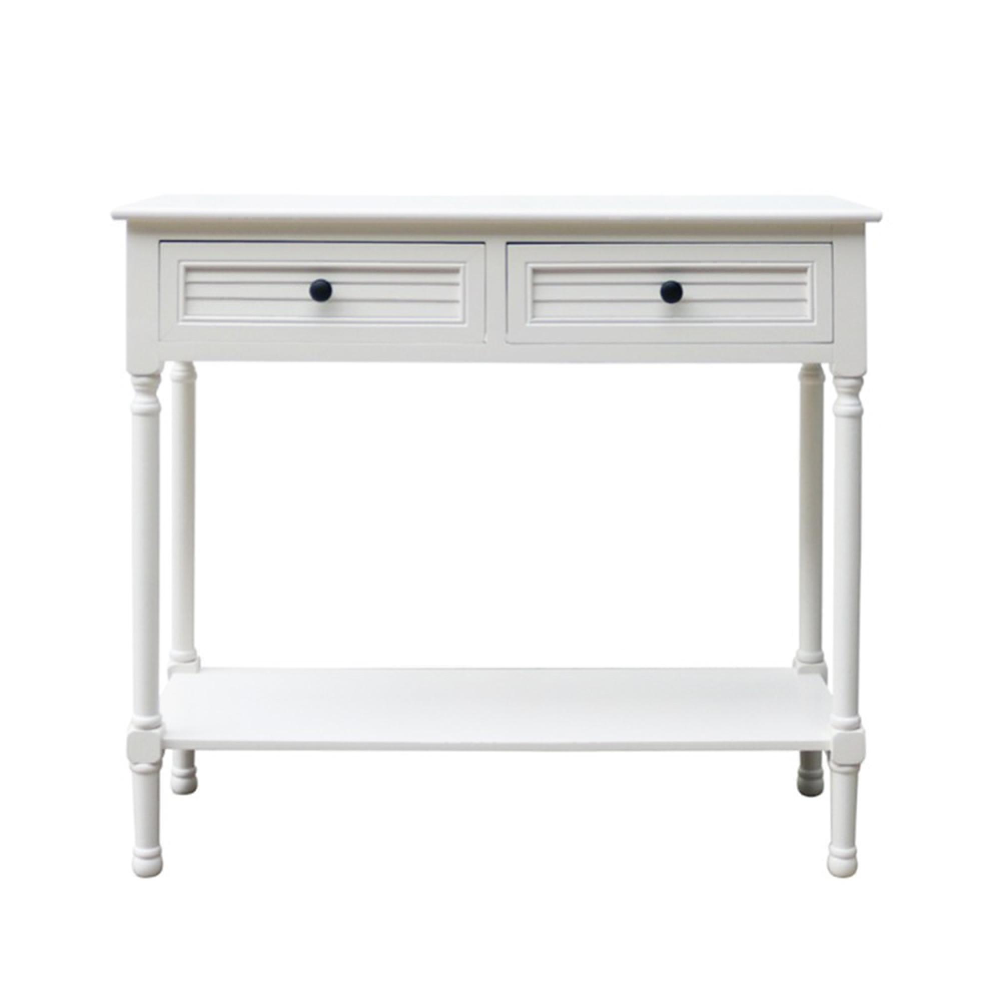 Elise Console Table - Pearl White - 2 Drawer
