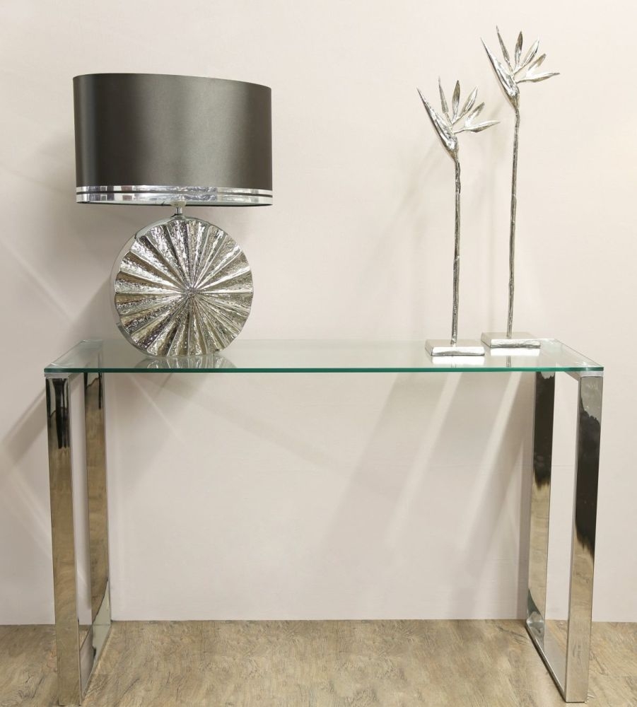 Harry Console Table - Glass and Chrome