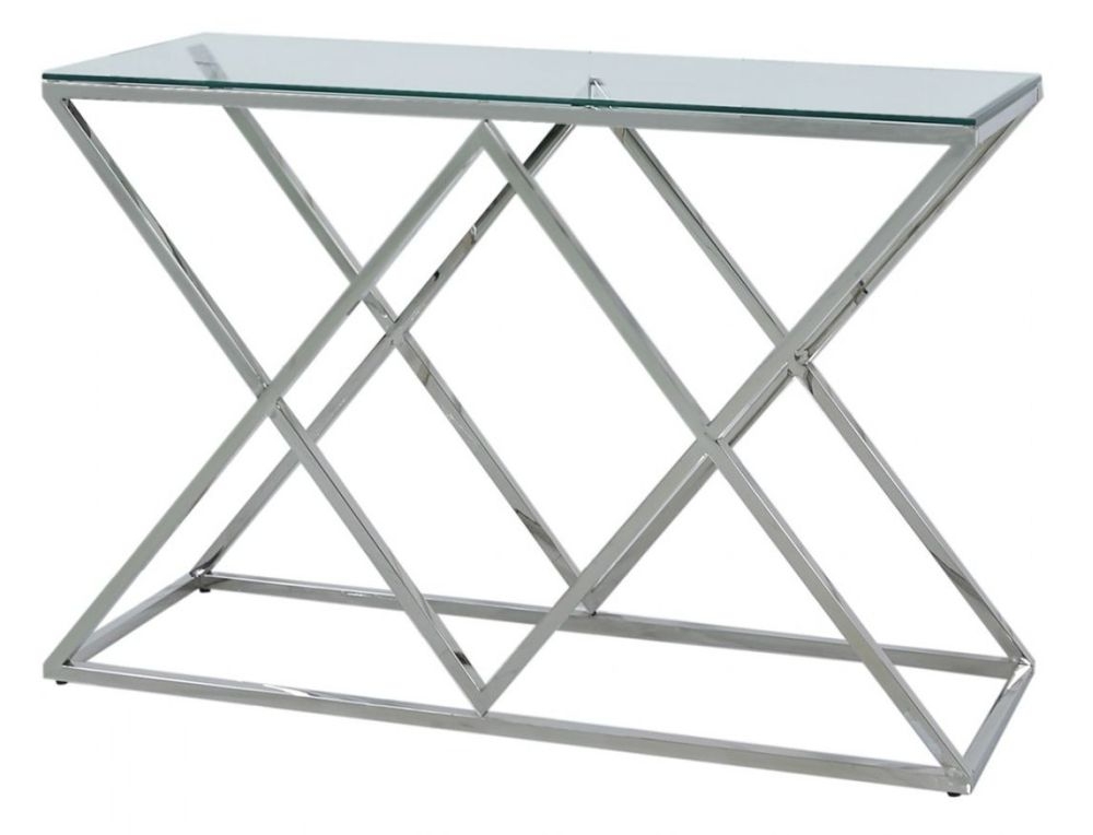 Imperia Console Table - Glass and Chrome
