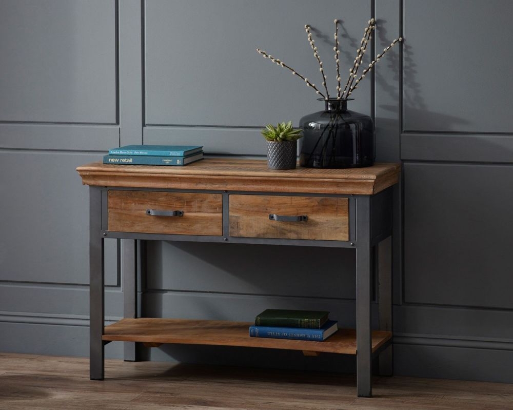Jammu Industrial 2 Drawer Console Table