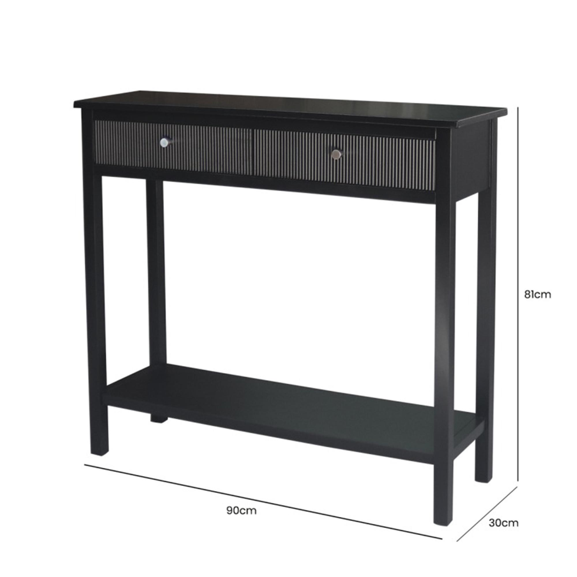 Lindon Console Table - 2 Drawer - Black