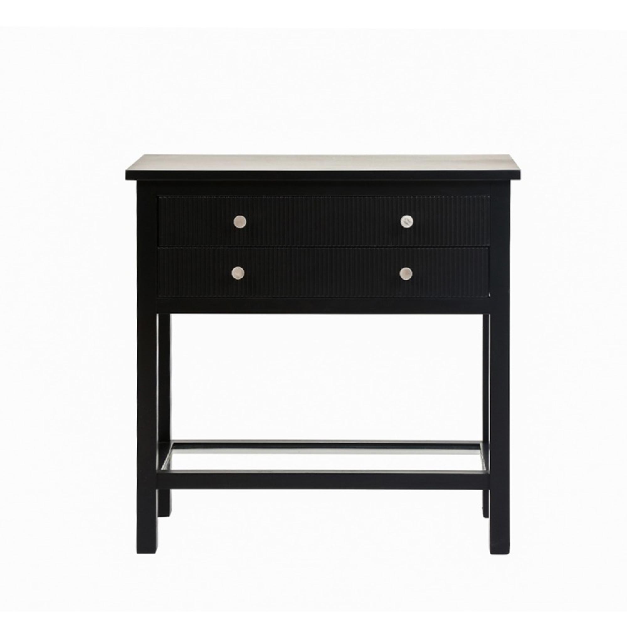 Lindon Console Table - 2 Drawer - Small - Black