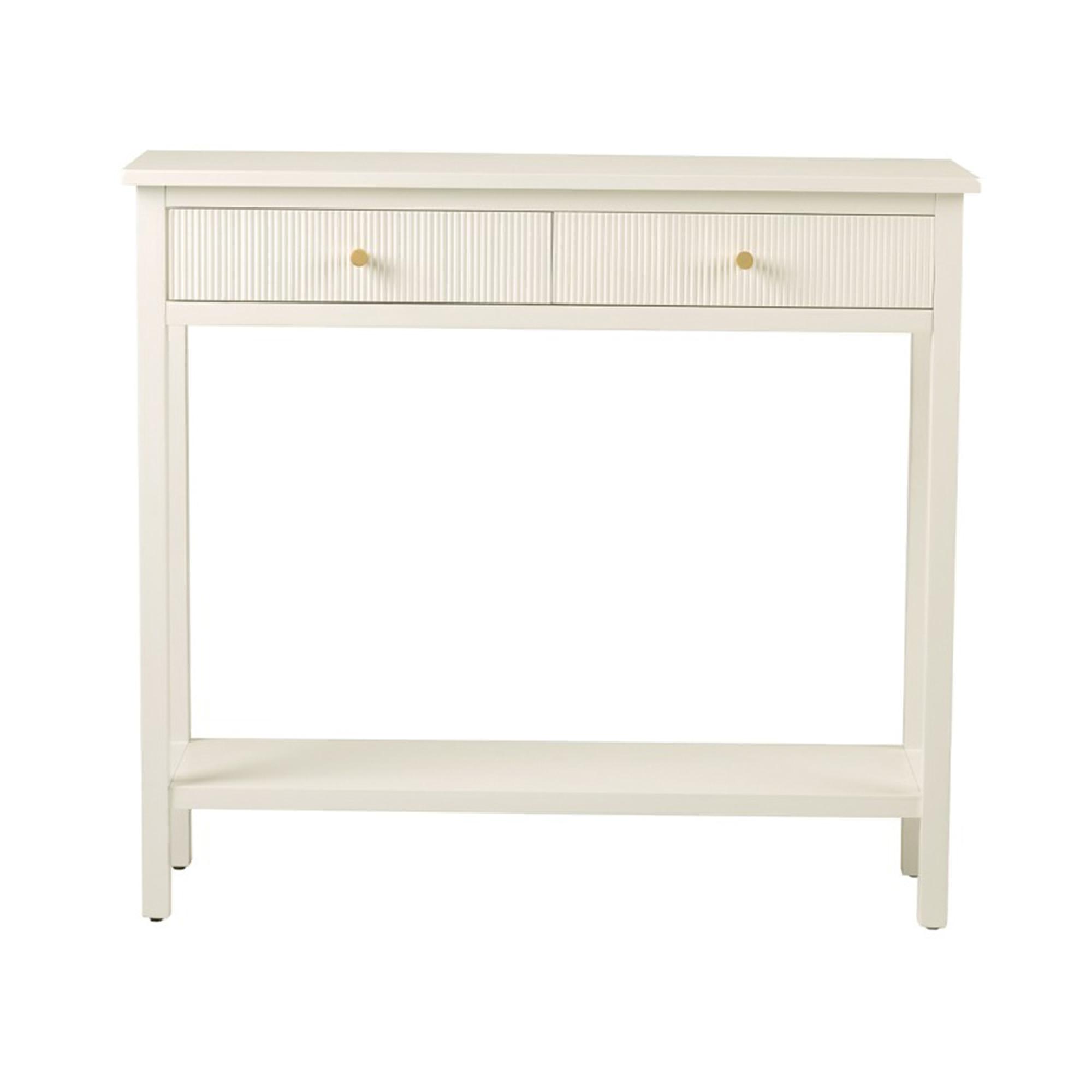 Lindon Console Table - 2 Drawer - Frosty White