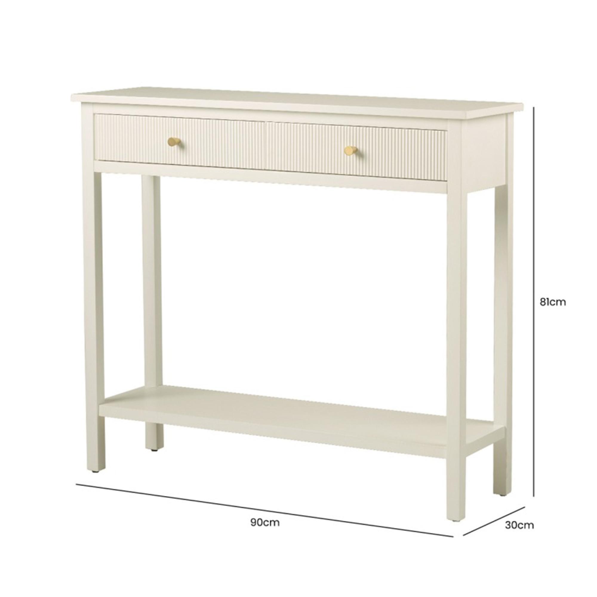 Lindon Console Table - 2 Drawer - Frosty White