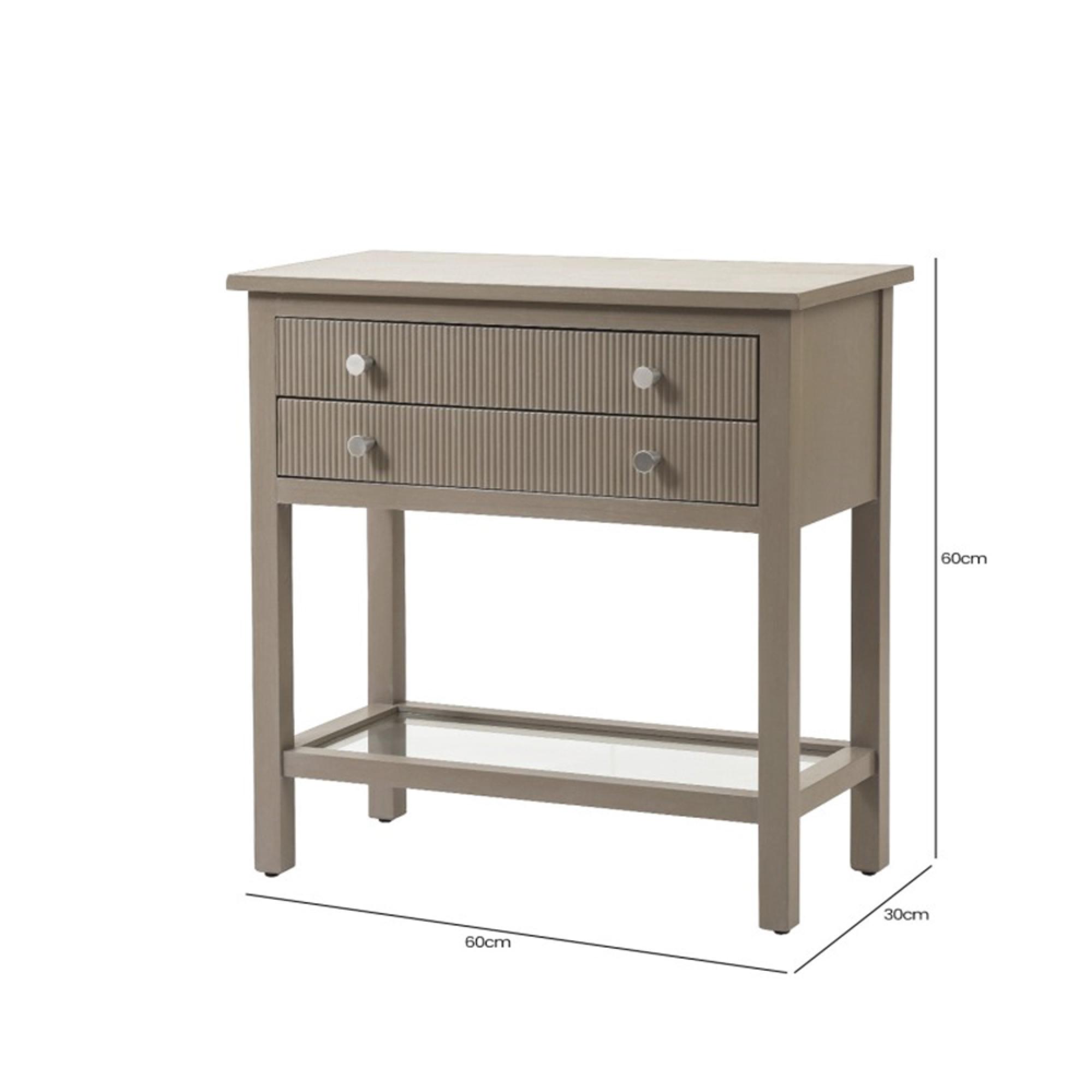 Lindon Console Table - 2 Drawer - Small - Taupe