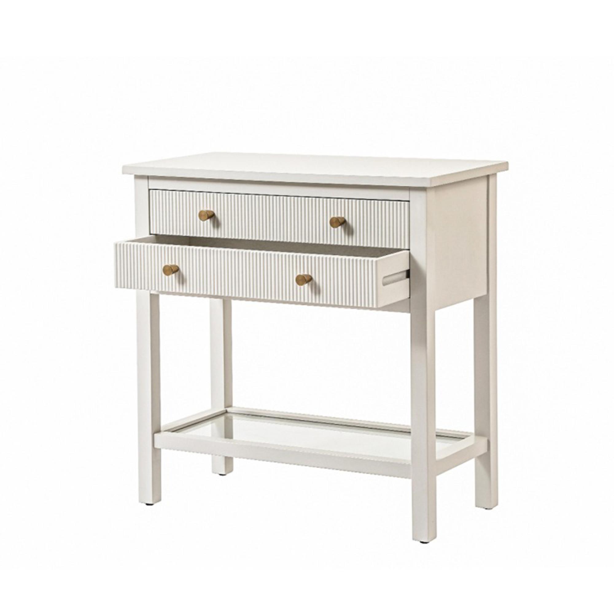 Lindon Console Table - 2 Drawer - Small - White