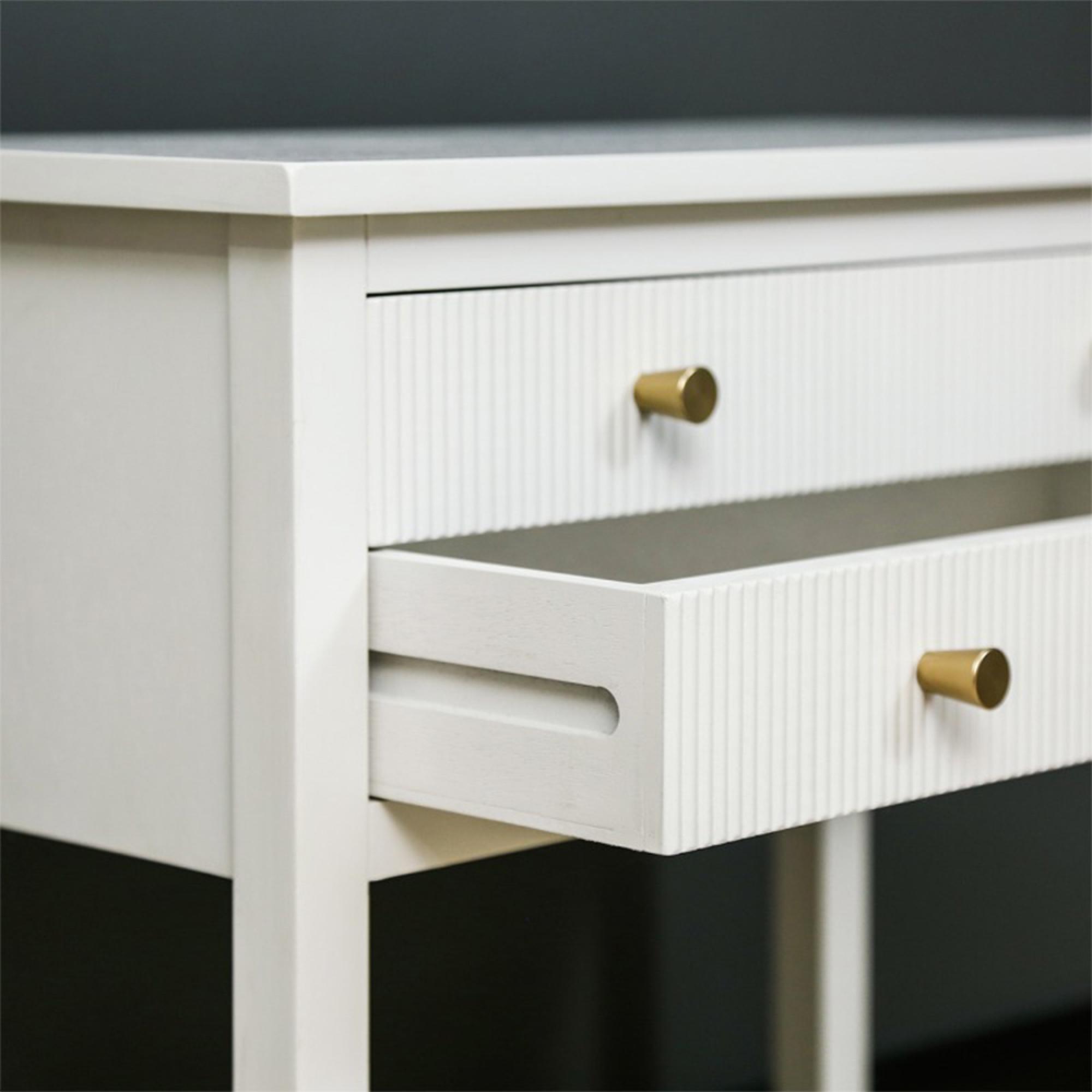 Lindon Console Table - 2 Drawer - Small - White