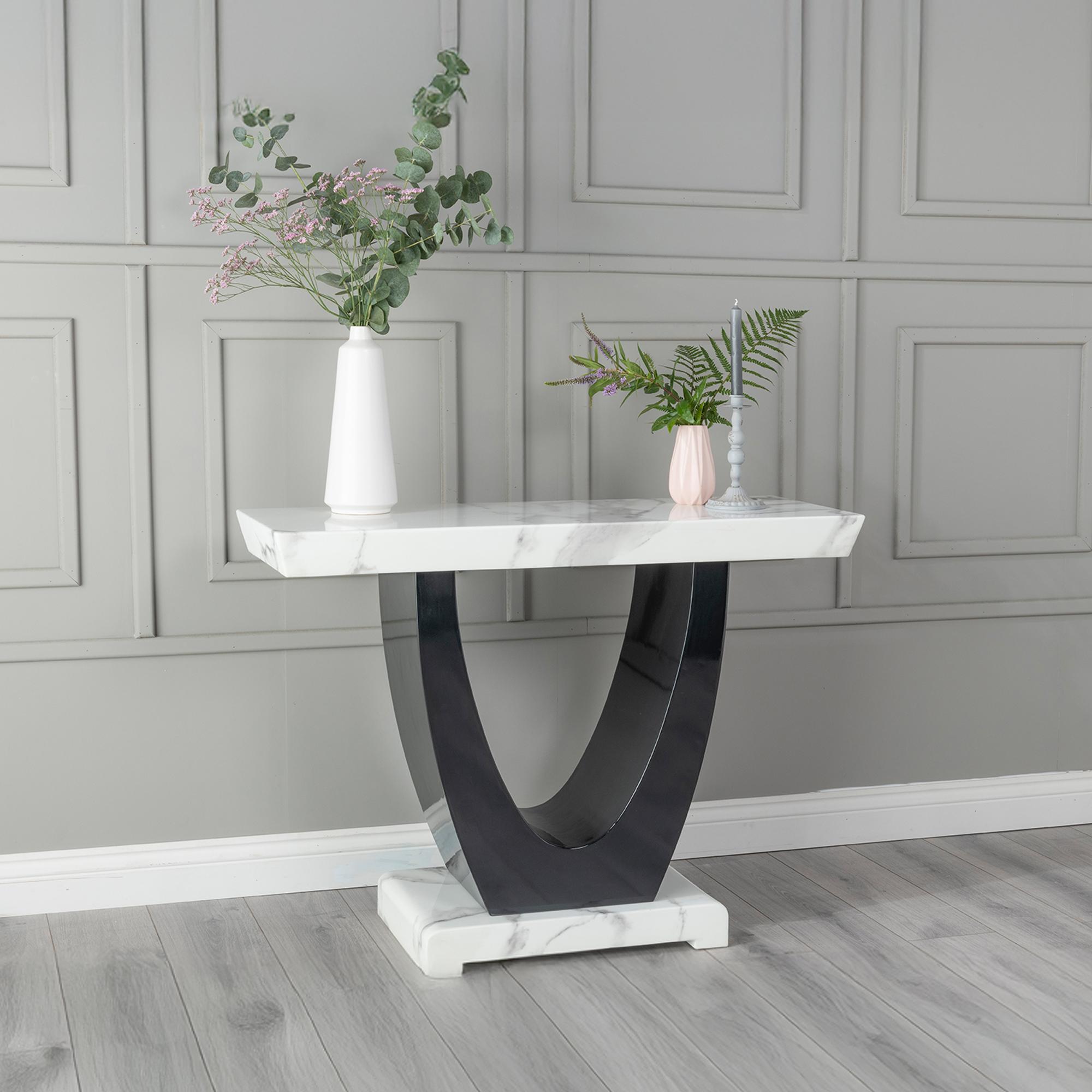Madrid White Marble Console Table