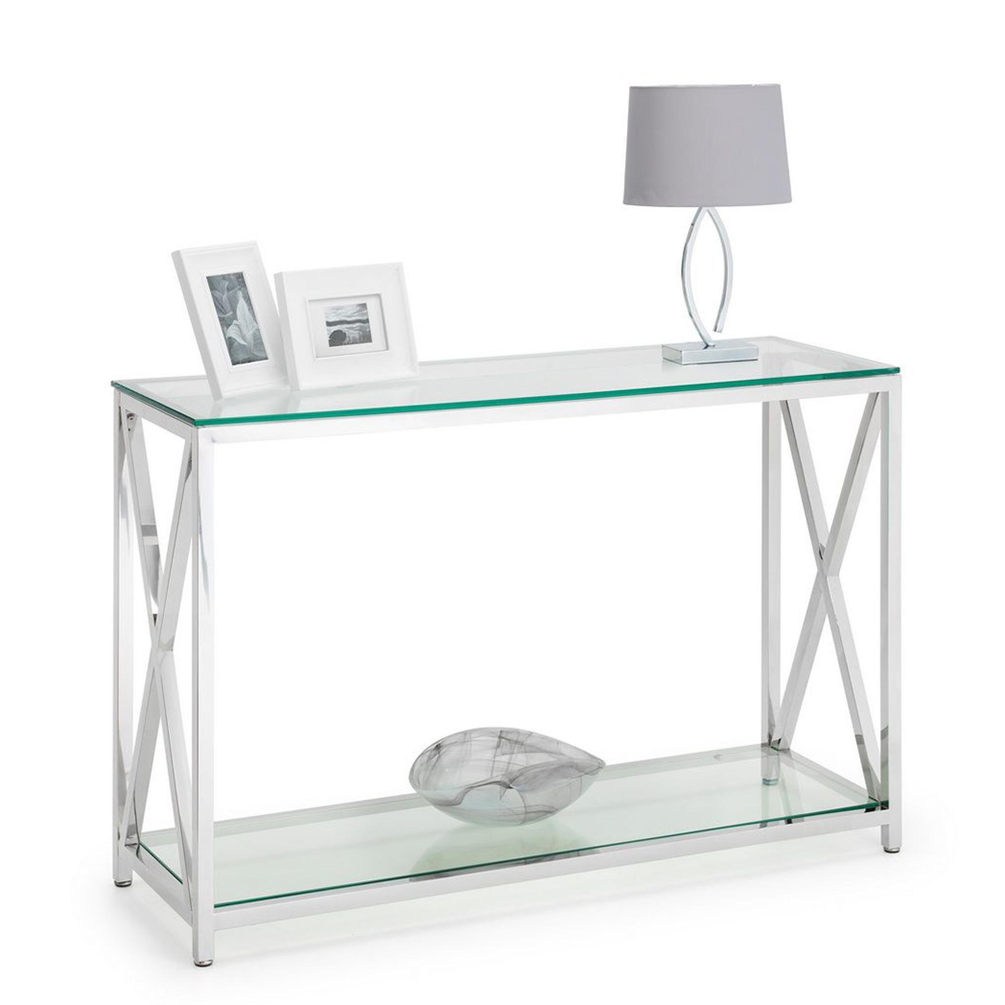 Miami Console Table - 120cm - Glass and Chrome