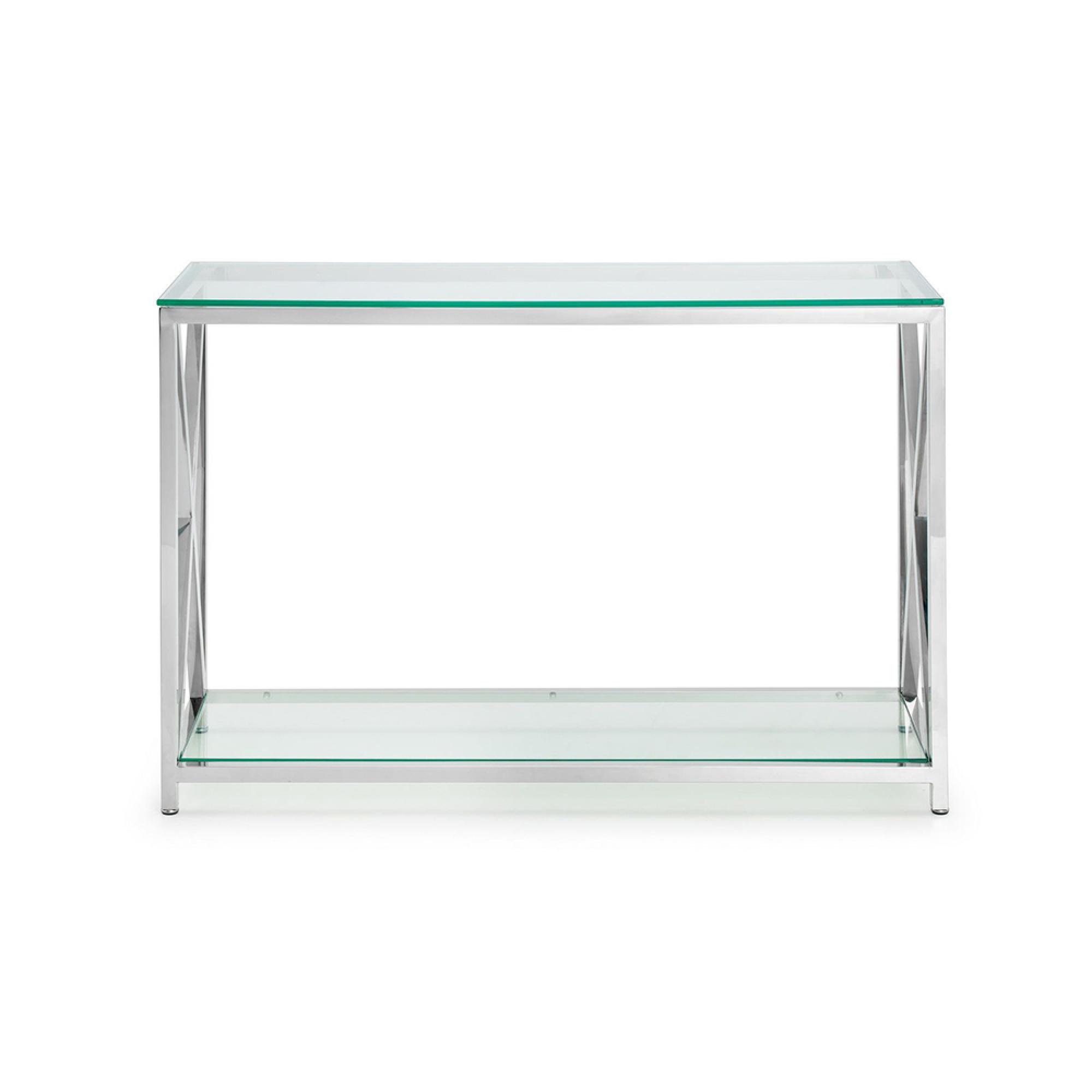 Miami Console Table - 120cm - Glass and Chrome