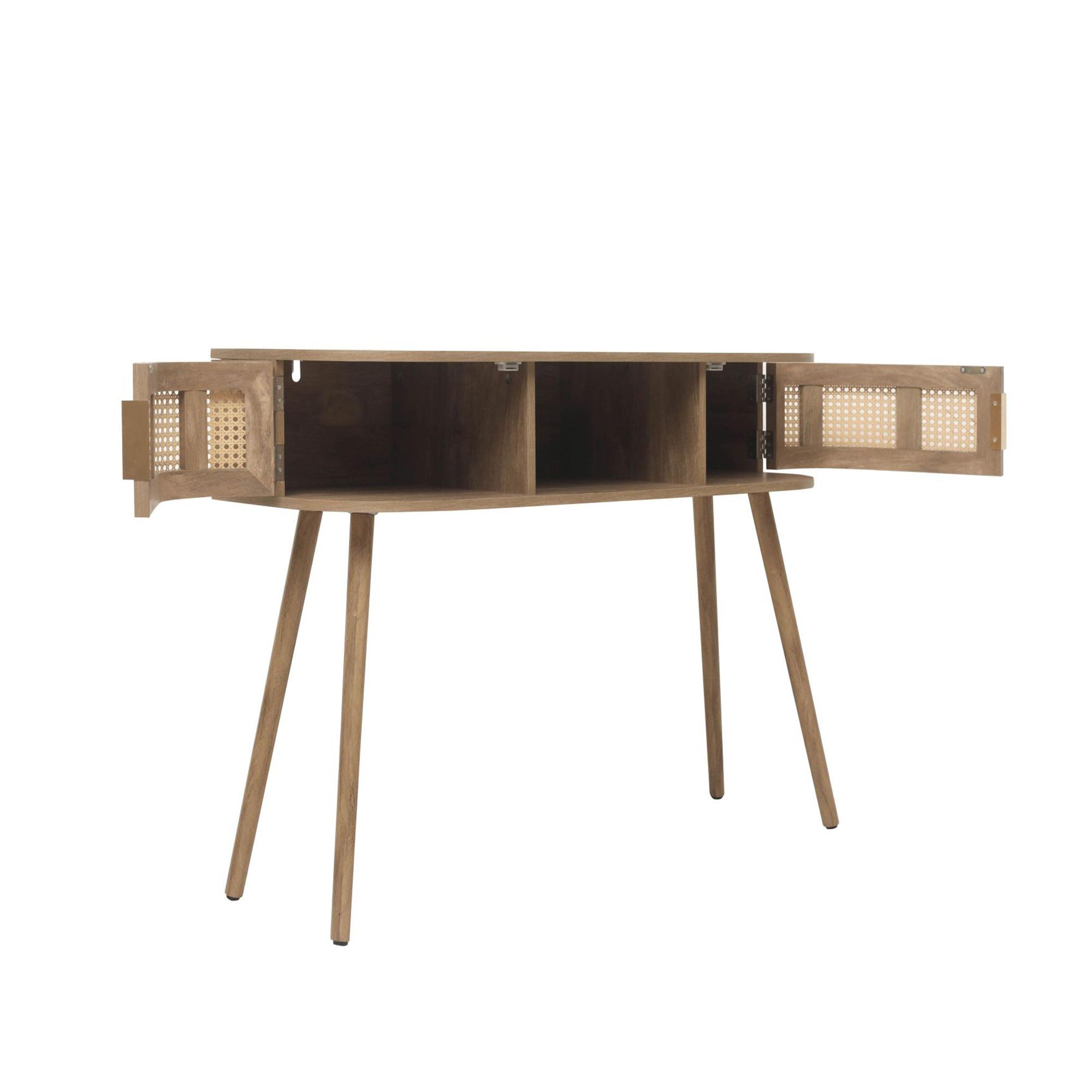 Noah Console Table - 110cm - Oak and Rattan