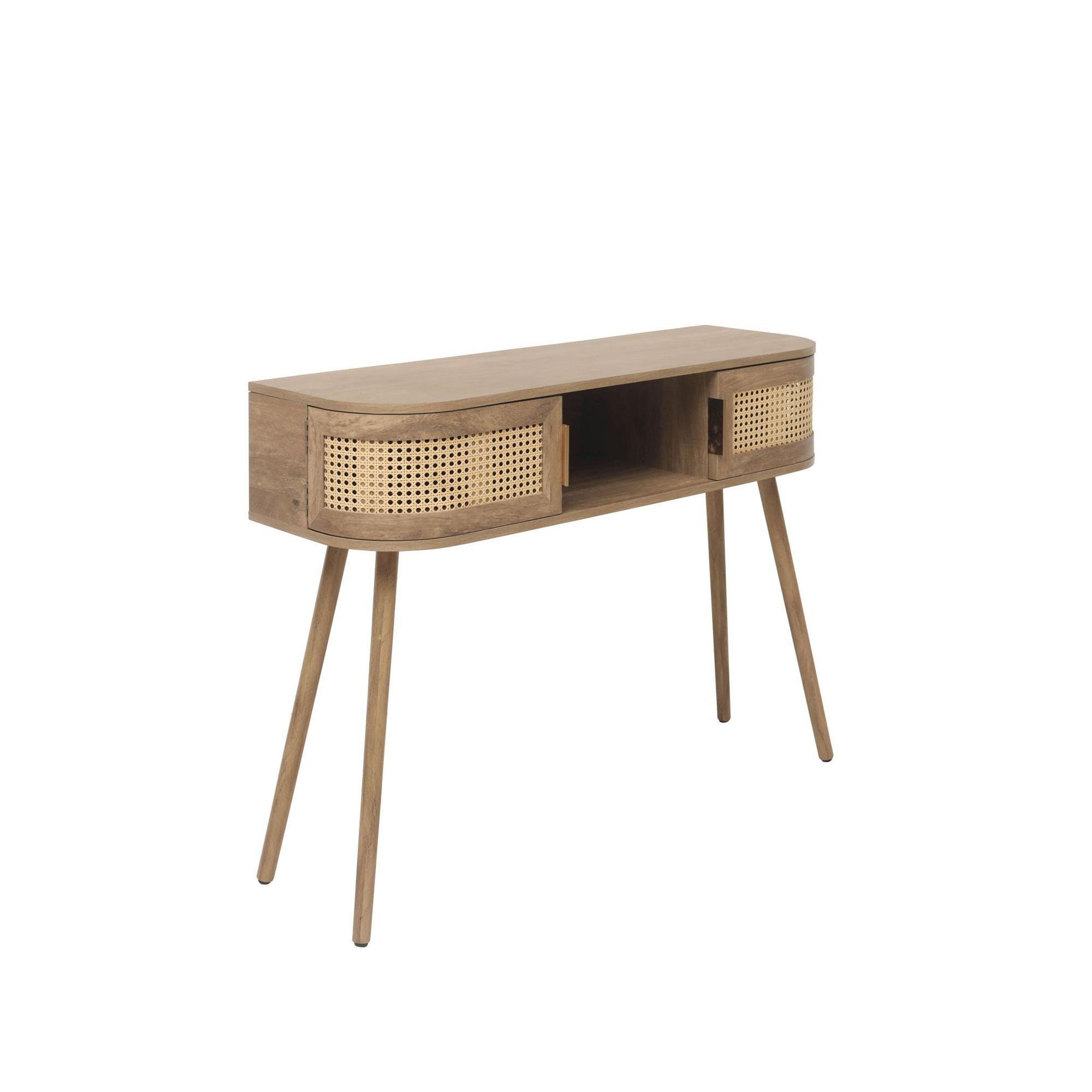 Noah Console Table - 110cm - Oak and Rattan