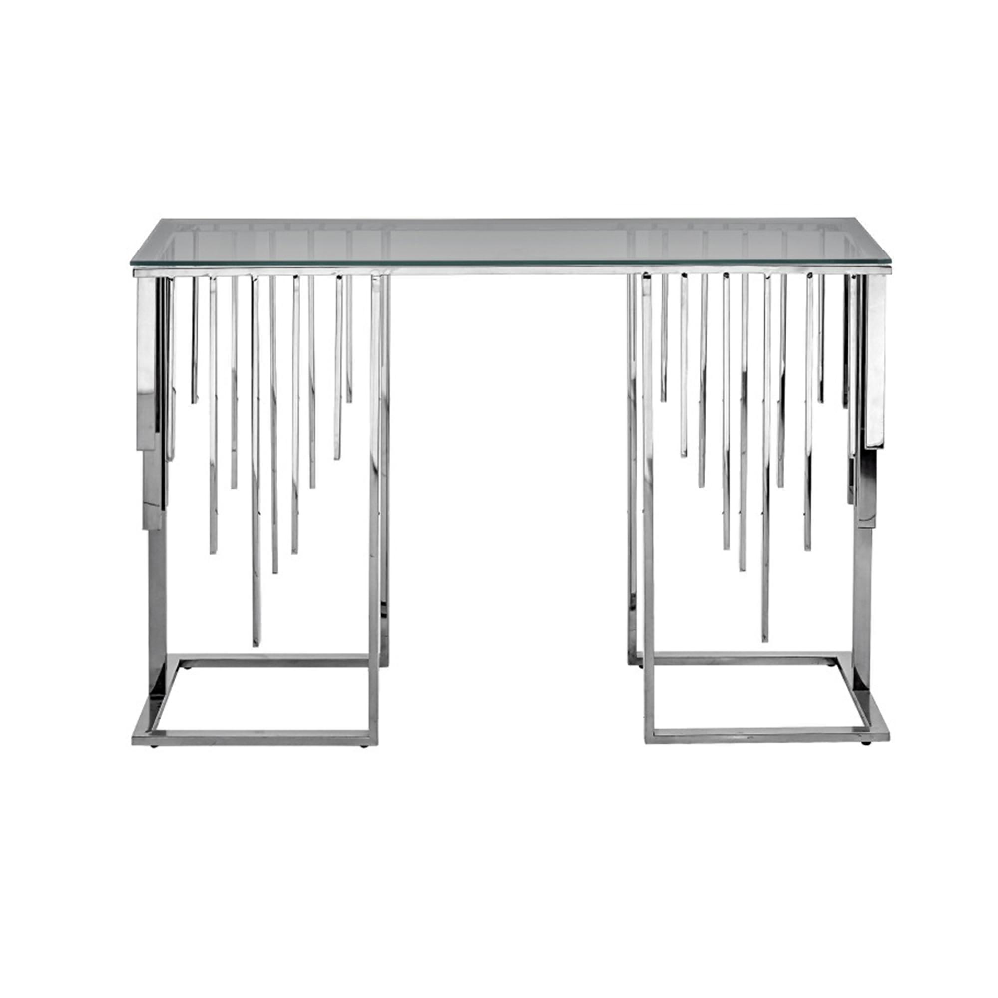 Owen Console Table - Smoke Glass and Chrome
