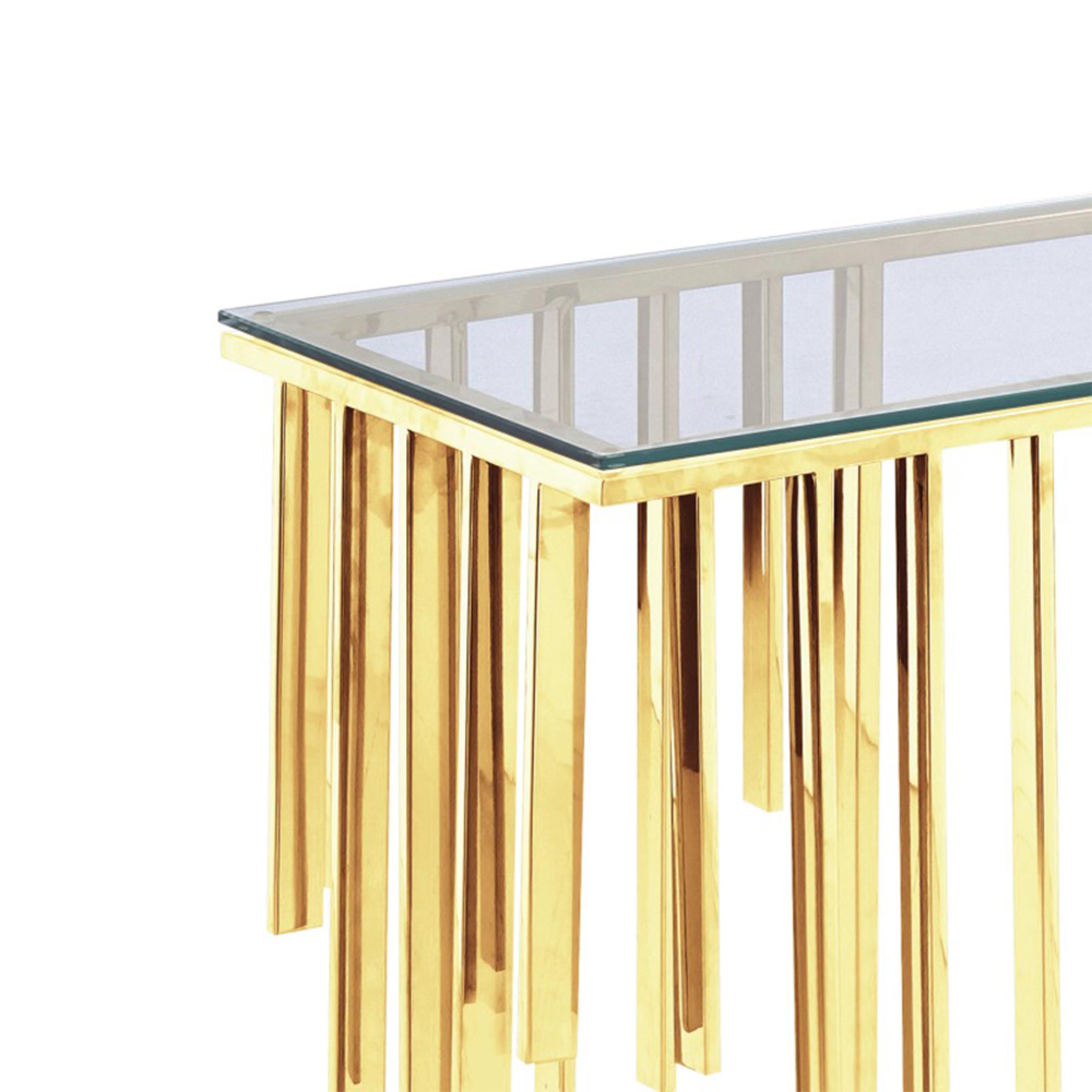 Owen Console Table - Tempered Glass and Gold