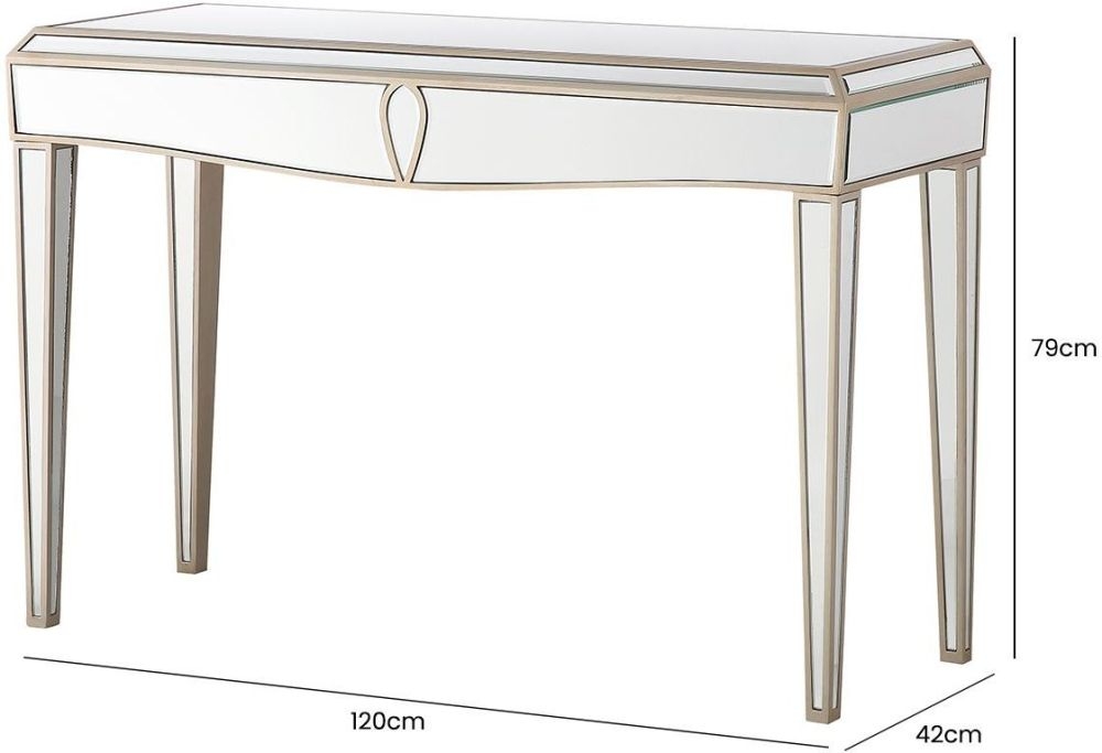 Pristina Console Table - Champagne Mirrored