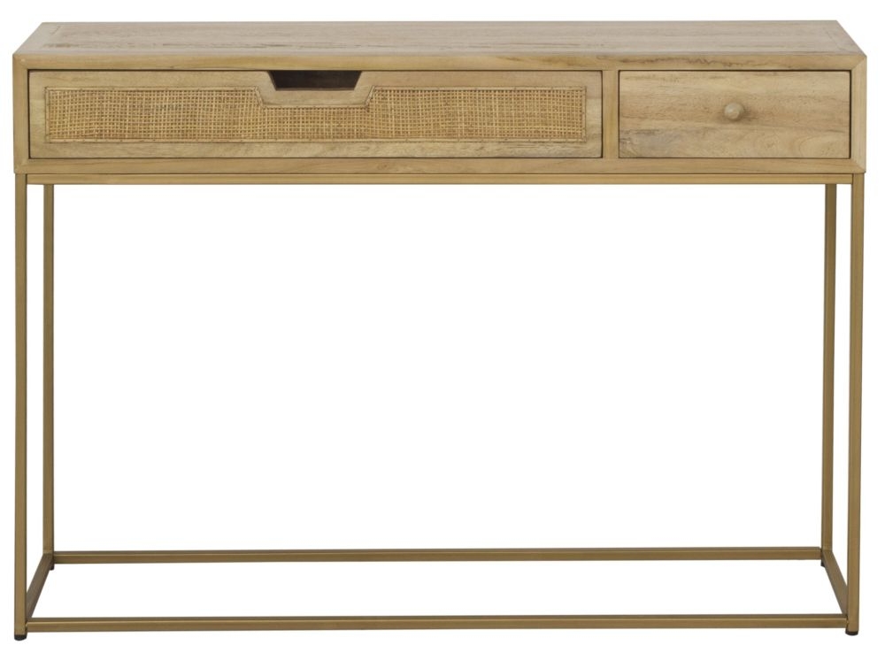 Rattan 2 Drawer Console Table
