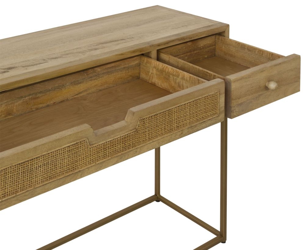 Rattan 2 Drawer Console Table