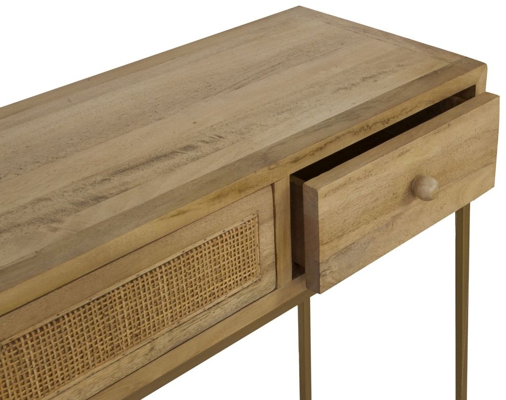 Rattan 2 Drawer Console Table
