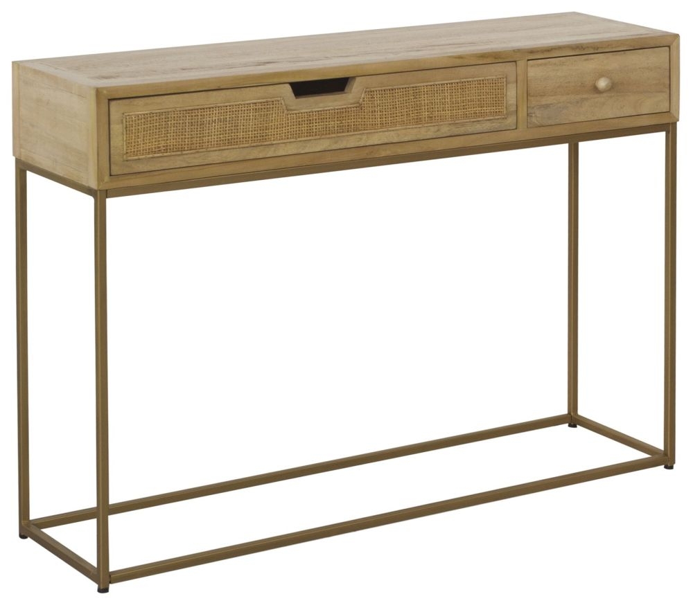 Rattan 2 Drawer Console Table
