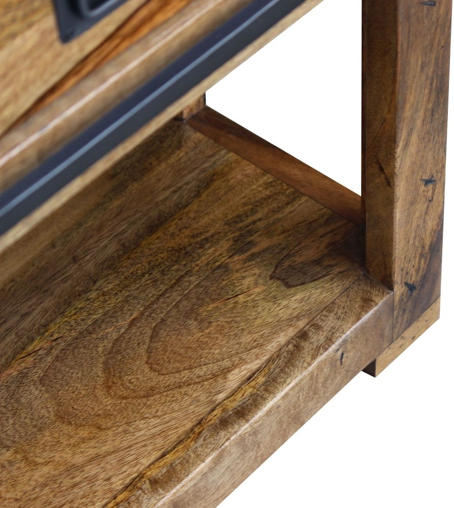 Renwal Works Industrial Style Wooden 110cm Console Table