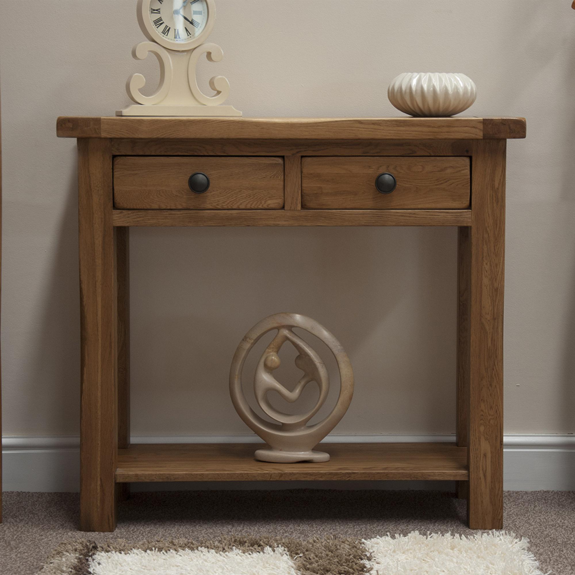 Rutland Oak 2 Drawer Console Table