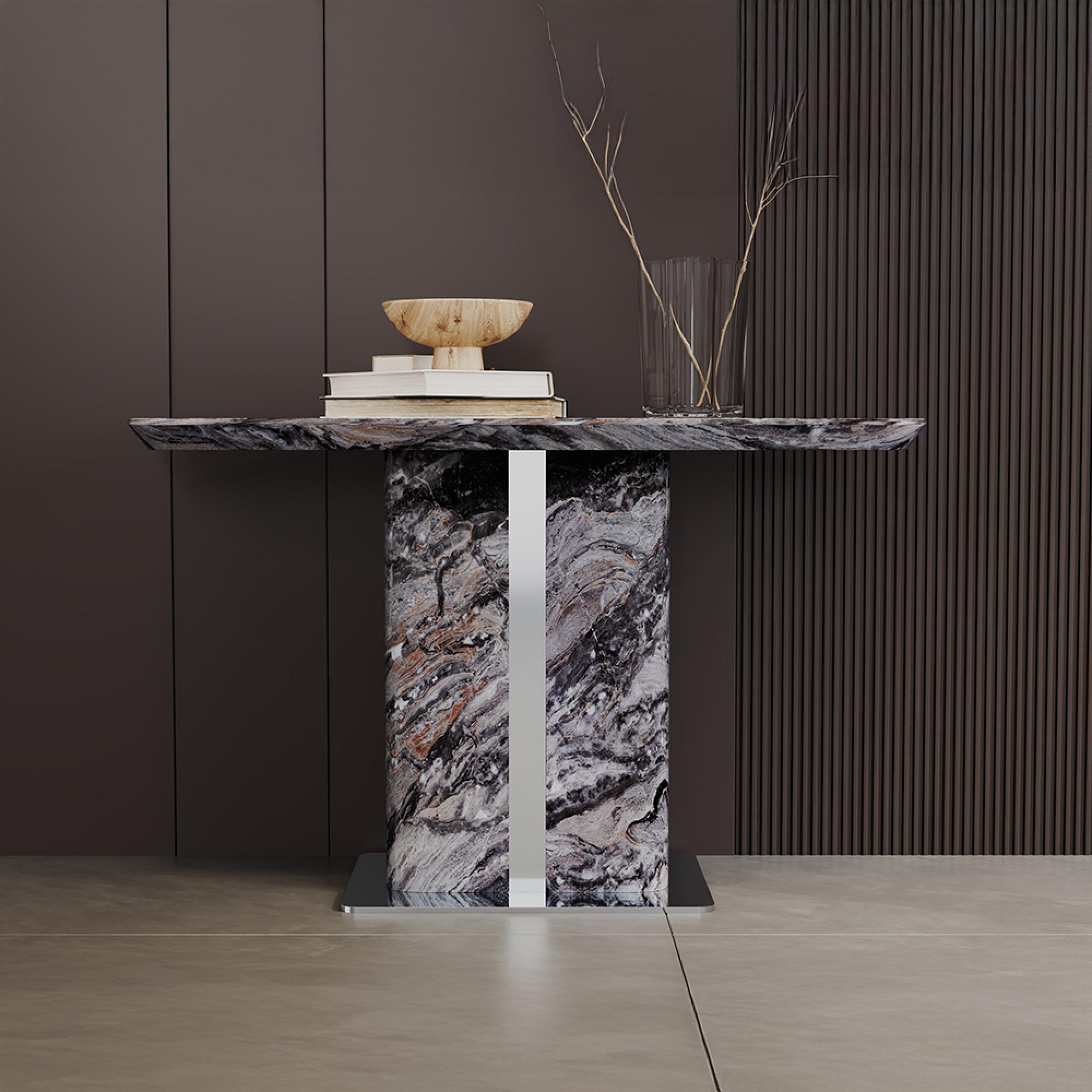 Saronno Console Table - Grey Marble