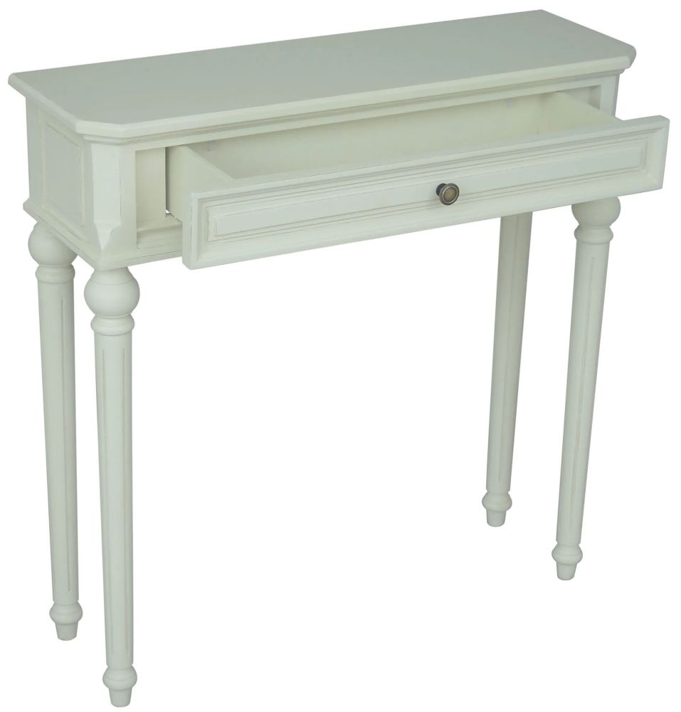 Solana French Lime White 1 Drawer Console Table