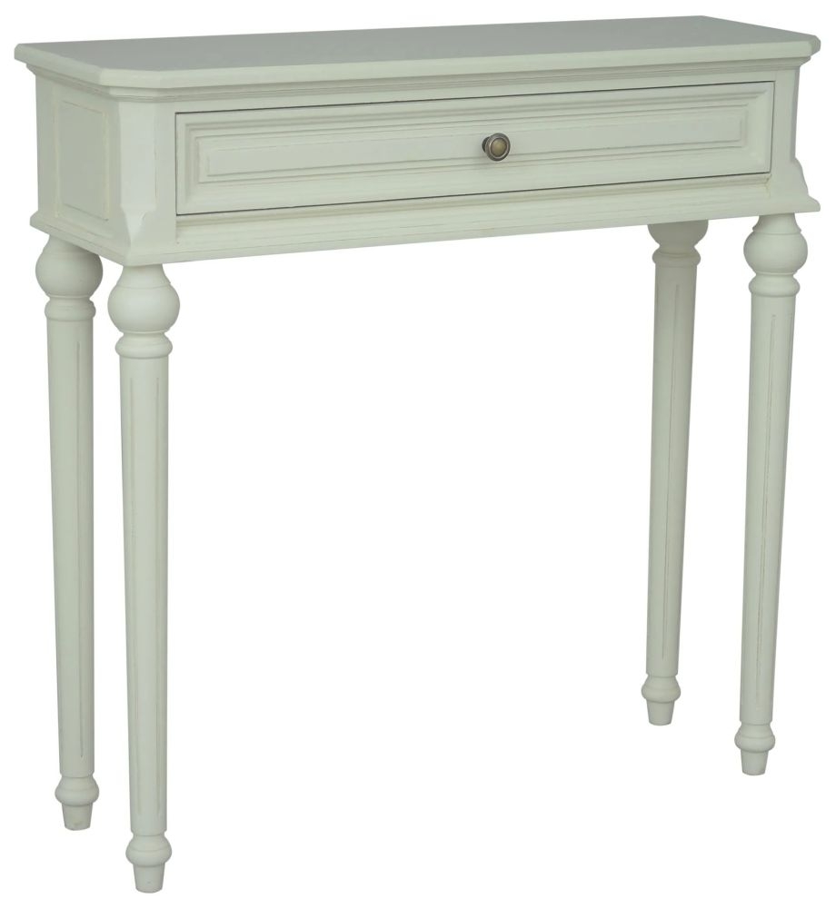Solana French Lime White 1 Drawer Console Table