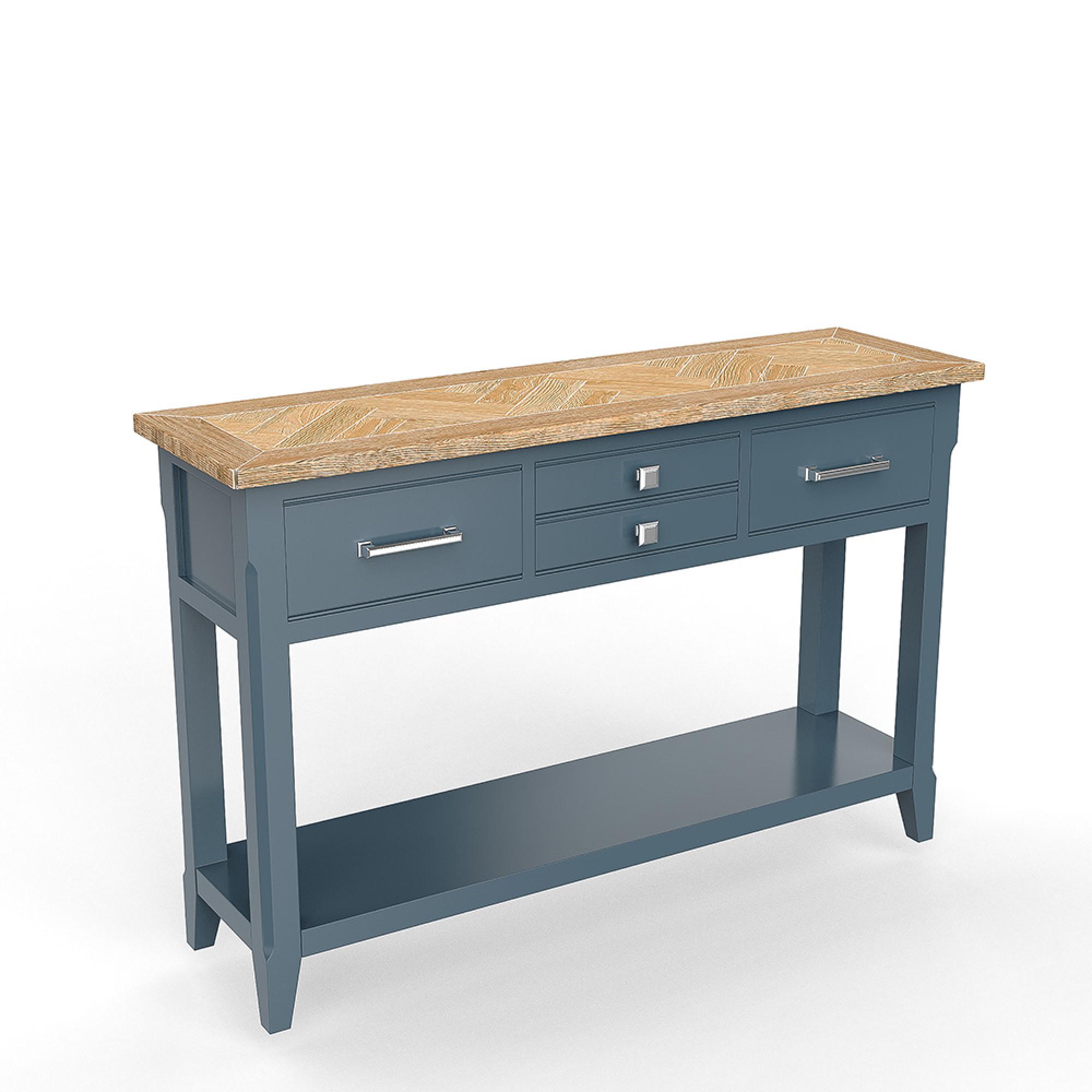 Signature Blue Console Table - 4 Drawer