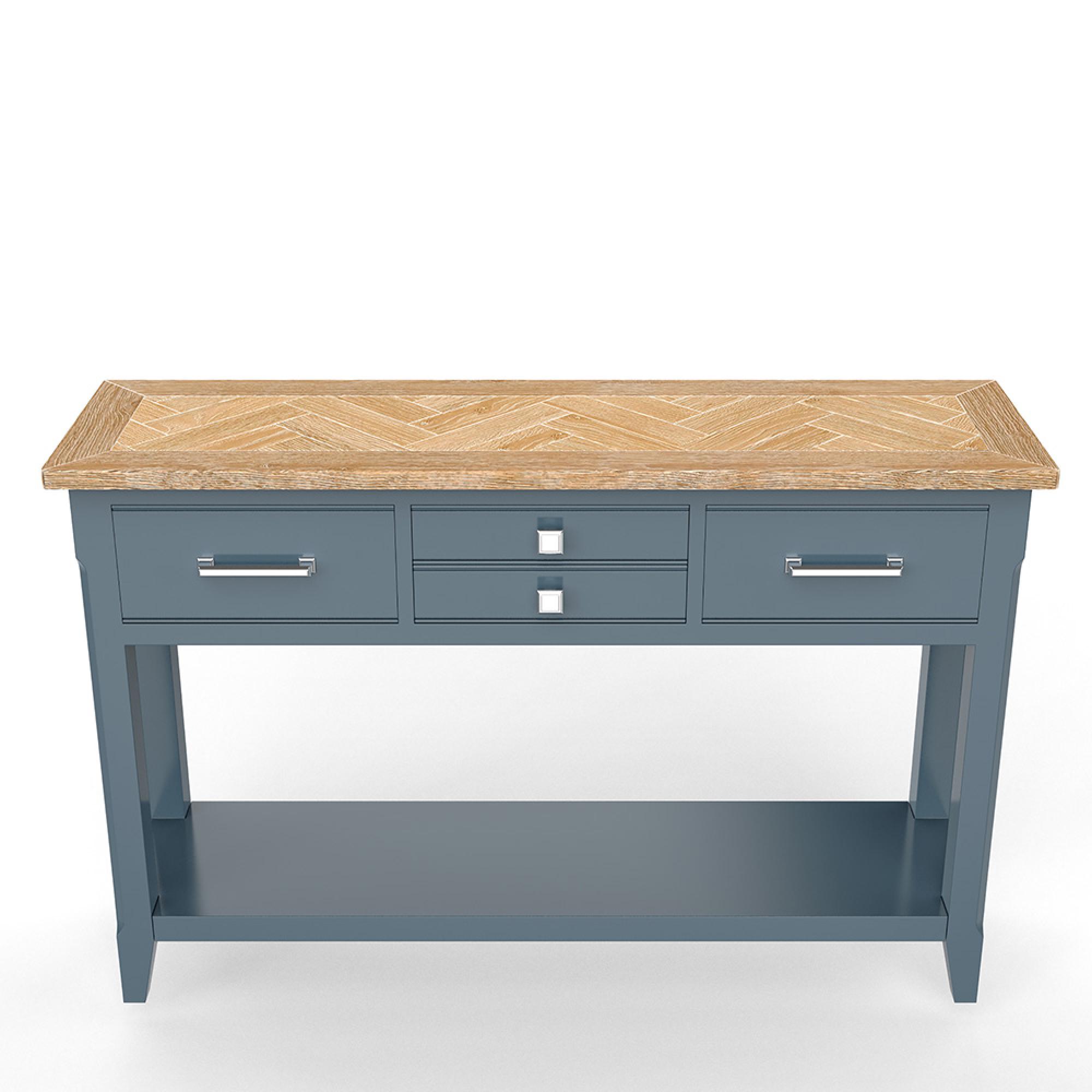 Signature Blue Console Table - 4 Drawer