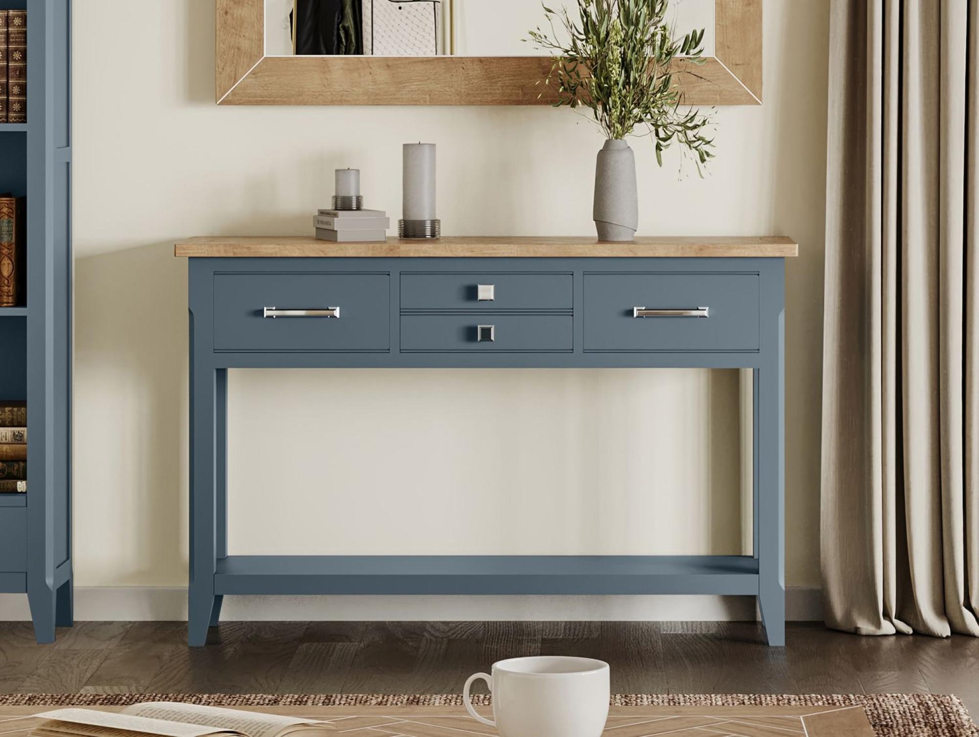 Signature Blue Console Table - 4 Drawer