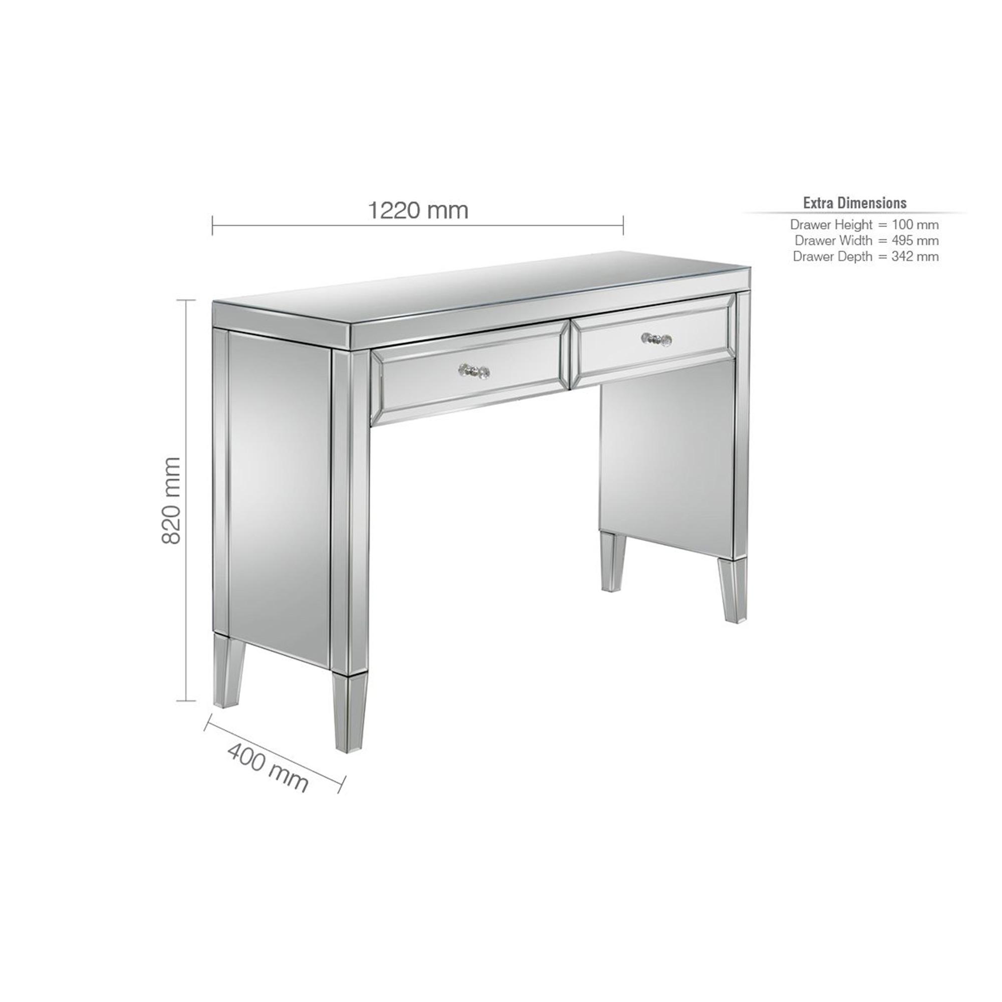 Valencia Console Table - 2 Drawer - Mirrored