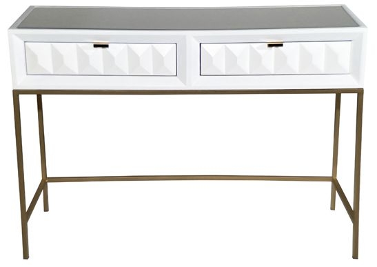 Verona White Gloss 2 Drawer Console Table