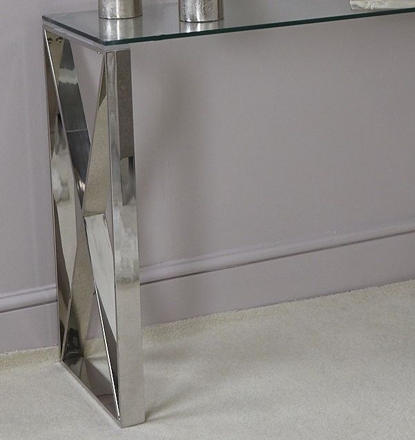 Zenith - Console Table - Glass and Chrome