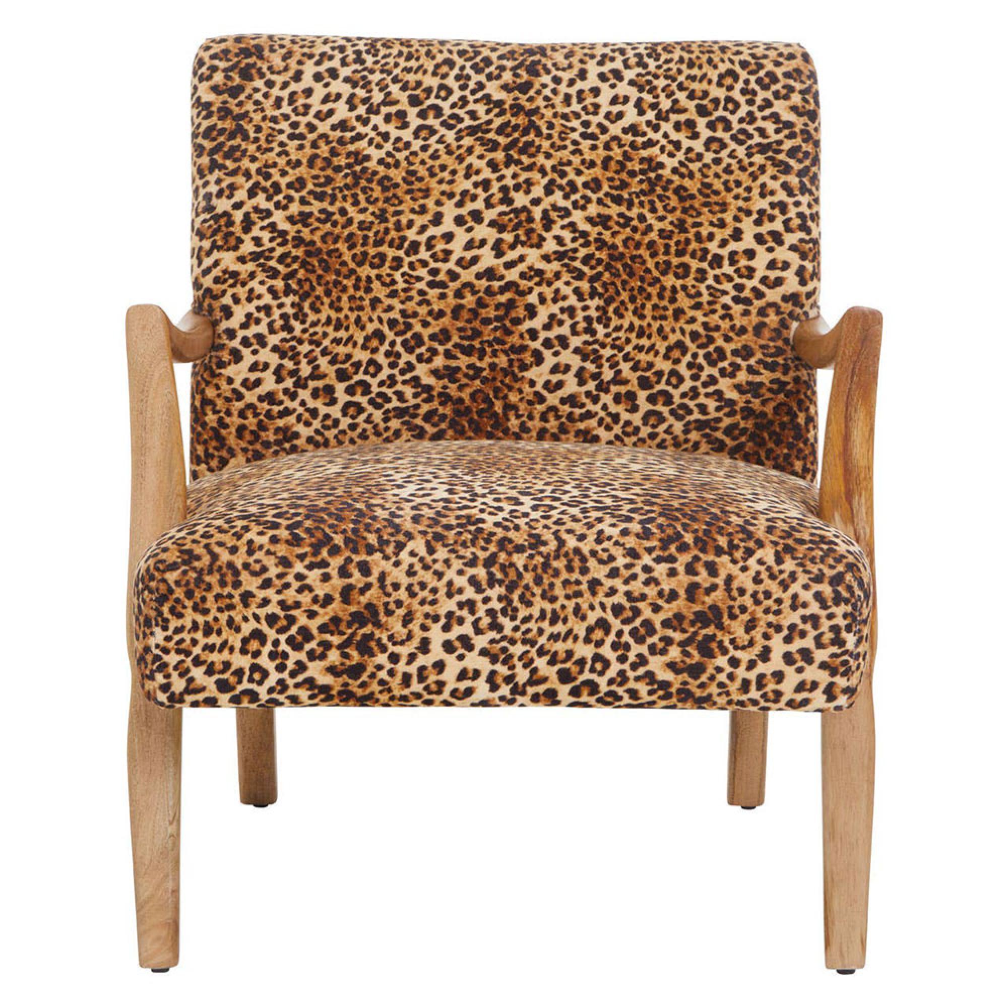 Cefena Leopard Print Fabric Armchair