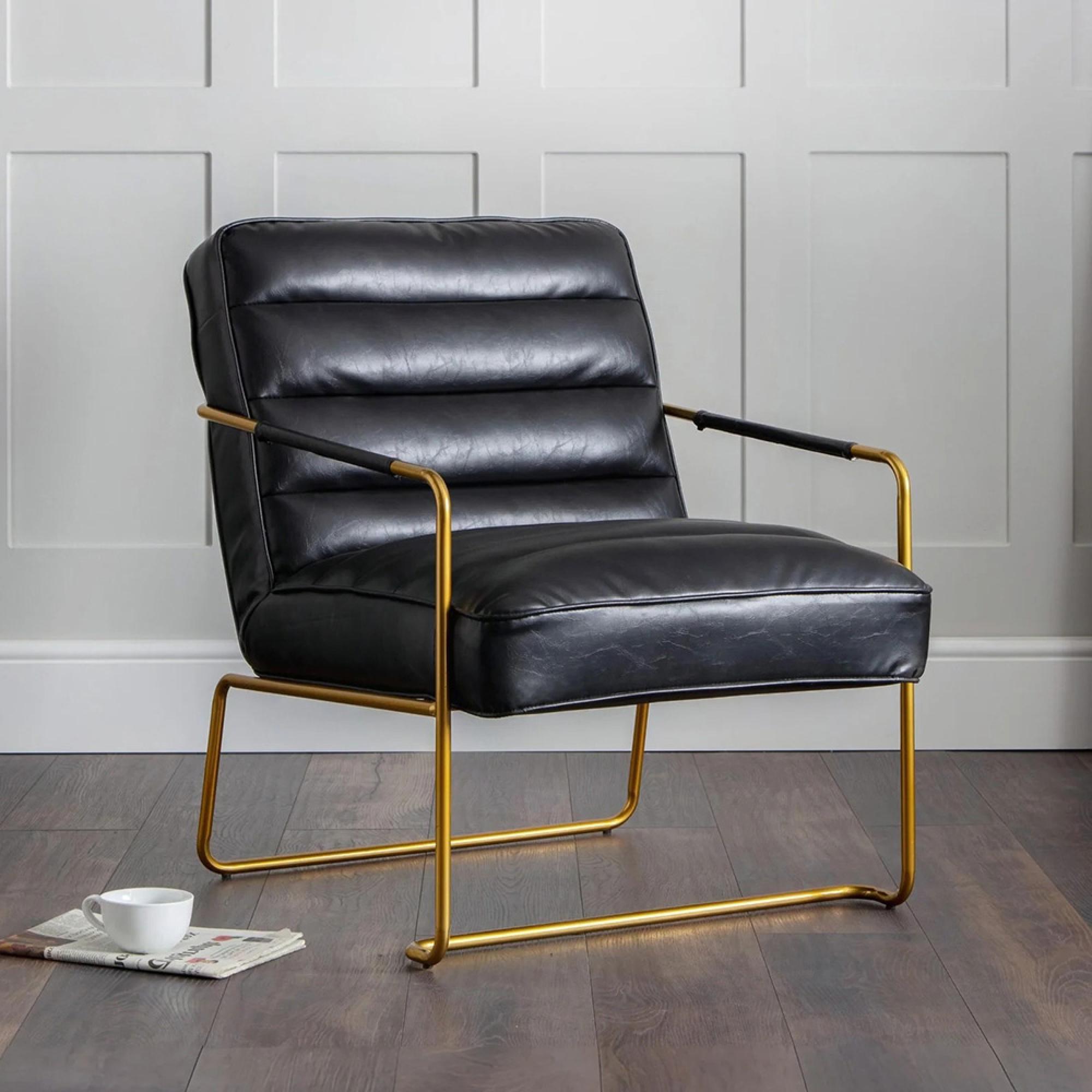 Giorgio Armchair - Black Faux Leather
