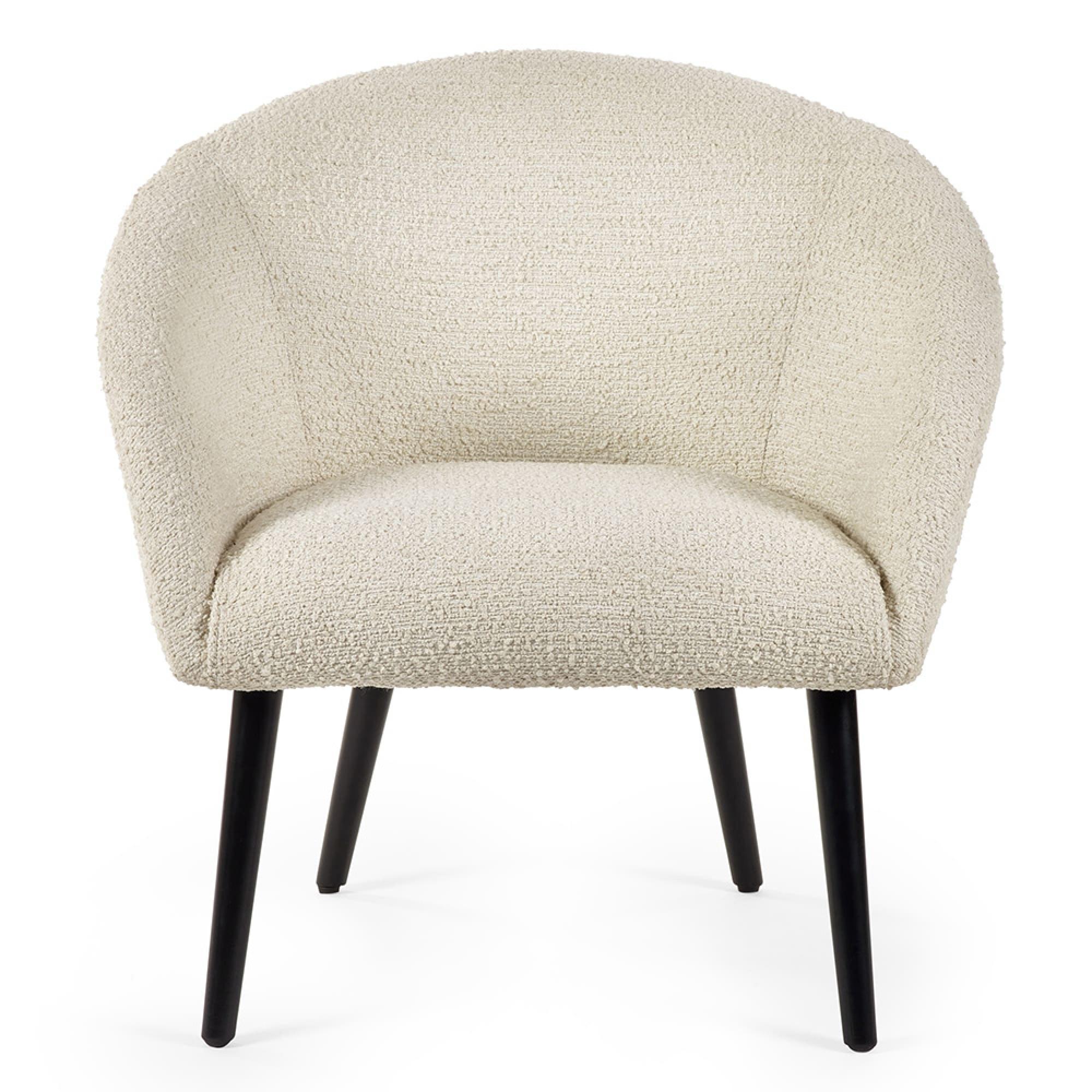 Amari Accent Chair - Ivory Boucle Fabric