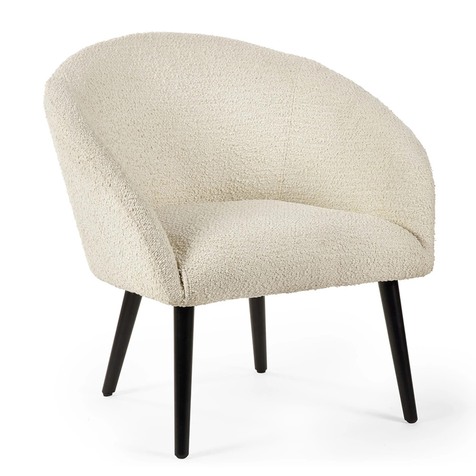 Amari Accent Chair - Ivory Boucle Fabric