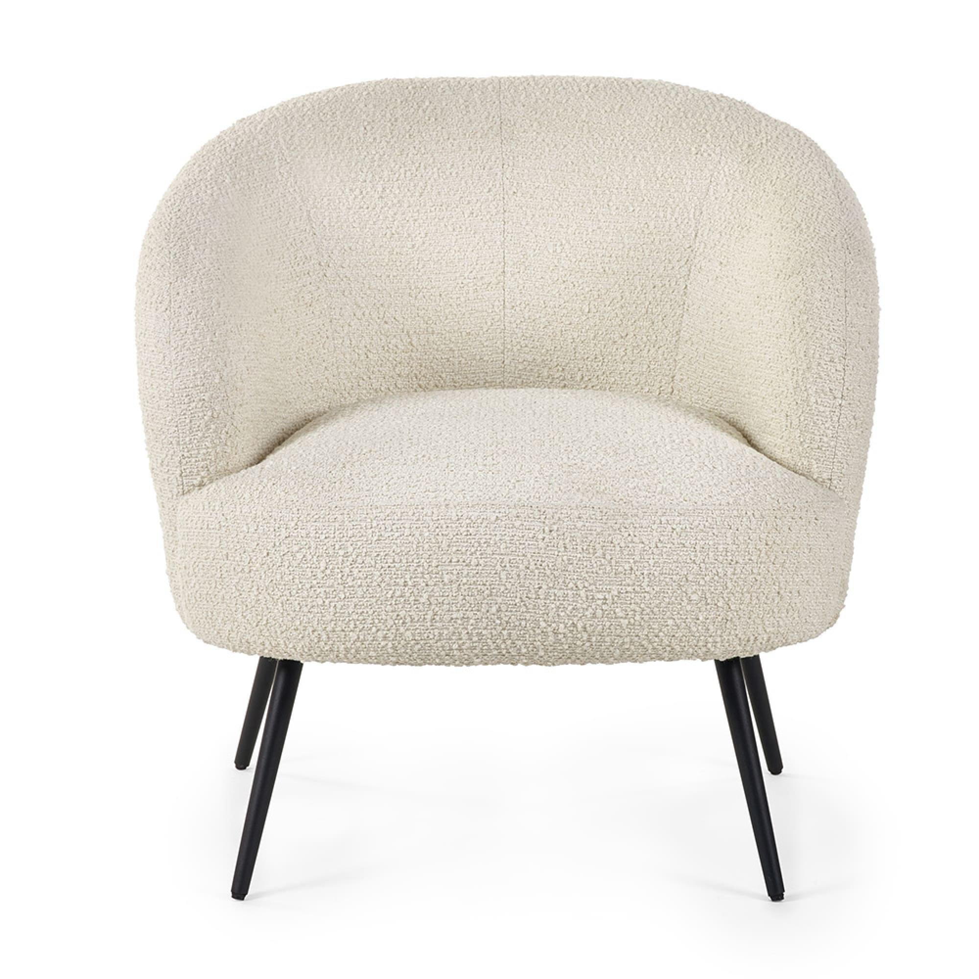 Gigi Accent Chair - Ivory Boucle Fabric