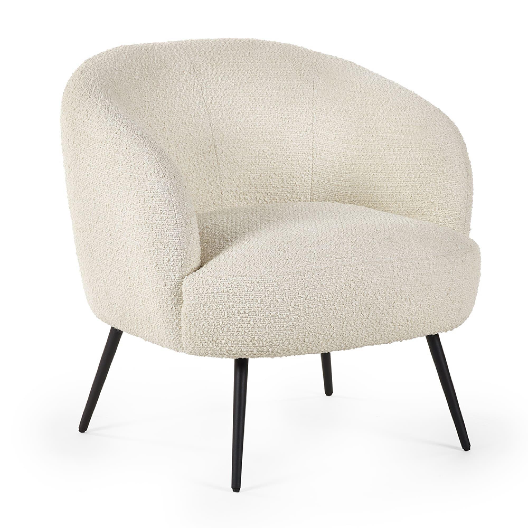 Gigi Accent Chair - Ivory Boucle Fabric