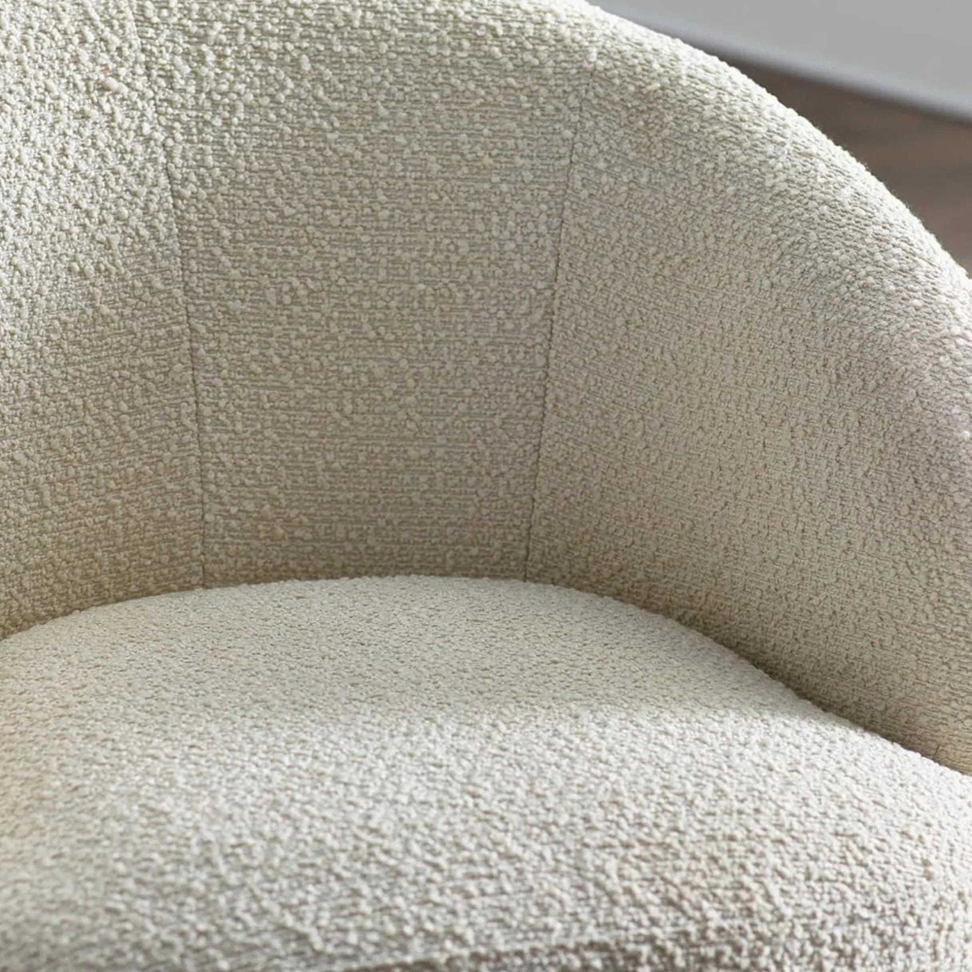 Gigi Accent Chair - Ivory Boucle Fabric